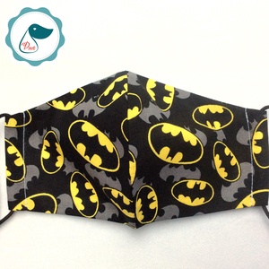 Egyedi batman logo mintás - prémium gyerek  szájmaszk - textil szájmaszk - egészségügyi szájmaszk - mosható szájmaszk - maszk, arcmaszk - gyerek - Meska.hu