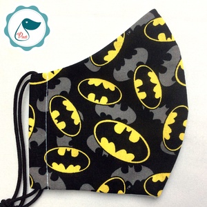 Egyedi batman logo mintásarcmaszk - kiskamasz  textil maszk - egészségügyi szájmaszk - mosható szájmaszk - férfi & uniszex - férfi & uniszex - Meska.hu