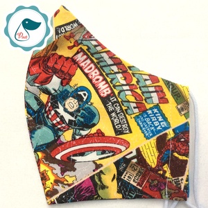 Egyedi - Marvel szuperhősök mintás - felnőtt női és teenager szájmaszk - textil szájmaszk - egészségügyi szájmaszk -  - Meska.hu