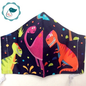 Egyedi dinoszaurusz mintás - kiskamasz szájmaszk - textil szájmaszk - egészségügyi szájmaszk - mosható szájmaszk - gyerek - gyerek - Meska.hu