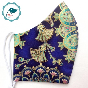 Egyedi exluziv arany,mintás textil - felnőtt női és teenager - textil szájmaszk - egészségügyi szájmaszk - női - női - Meska.hu