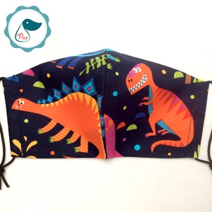 Egyedi dinoszaurusz mintás arcmaszk - kiskamasz - textil maszk - egészségügyi szájmaszk - mosható szájmaszk - gyerek - gyerek - Meska.hu