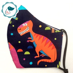 Egyedi dinoszaurusz mintás arcmaszk - kiskamasz - textil maszk - egészségügyi szájmaszk - mosható szájmaszk - gyerek - gyerek - Meska.hu