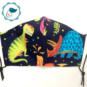 Egyedi dinoszaurusz mintás arcmaszk - kiskamasz - textil maszk - egészségügyi szájmaszk - mosható szájmaszk - gyerek - gyerek - Meska.hu