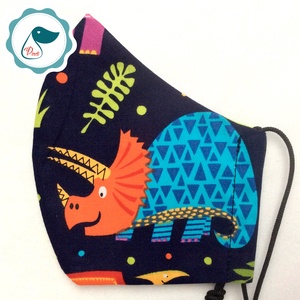 Egyedi dinoszaurusz mintás arcmaszk - kiskamasz - textil maszk - egészségügyi szájmaszk - mosható szájmaszk - gyerek - gyerek - Meska.hu
