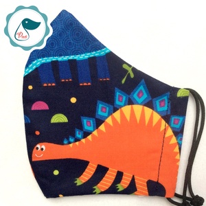 Egyedi dinós maszk - kiskamasz - textil arcmaszk - egészségügyi szájmaszk - mosható szájmaszk - gyerek - gyerek - Meska.hu