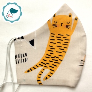 Egyedi cicás maszk - kiskamasz arcmaszk - textil szájmaszk - egészségügyi szájmaszk - mosható szájmaszk - gyerek - gyerek - Meska.hu