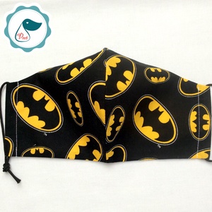 Pici fehér anyag hibás maszk - batman logo mintás arcmaszk - férfi maszk - textil szájmaszk - egészségügyi szájmaszk - férfi & uniszex - férfi & uniszex - Meska.hu