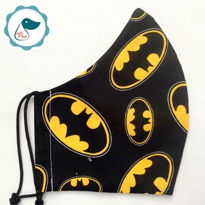 Pici fehér anyag hibás maszk - batman logo mintás arcmaszk - férfi maszk - textil szájmaszk - egészségügyi szájmaszk - férfi & uniszex - férfi & uniszex - Meska.hu