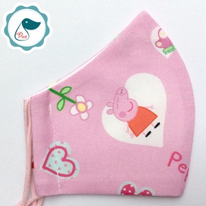 Egyedi peppa malac maszk- gyerek arcmaszk - textil szájmaszk - egészségügyi szájmaszk - mosható szájmaszk - gyerek - gyerek - Meska.hu