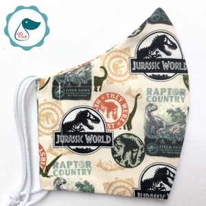 Egyedi Jurassic world mintás - kiskamasz arcmaszk - Dinós textil szájmaszk - egészségügyi szájmaszk - mosható szájmaszk - gyerek - gyerek - Meska.hu