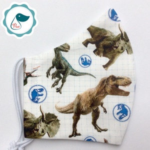 Egyedi Jurassic world mintás - kiskamasz arcmaszk - Dinós textil szájmaszk - egészségügyi szájmaszk - mosható szájmaszk - gyerek - gyerek - Meska.hu