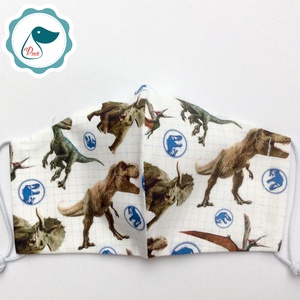 Egyedi Jurassic world mintás - kiskamasz arcmaszk - Dinós textil szájmaszk - egészségügyi szájmaszk - mosható szájmaszk - gyerek - gyerek - Meska.hu