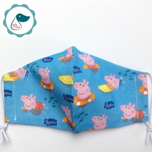 Egyedi peppa malac maszk- gyerek arcmaszk - textil szájmaszk - egészségügyi szájmaszk - mosható szájmaszk - gyerek - gyerek - Meska.hu