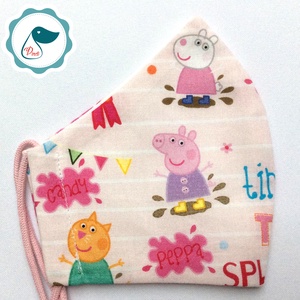 Egyedi peppa malac maszk- gyerek arcmaszk - textil szájmaszk - egészségügyi szájmaszk - mosható szájmaszk - gyerek - gyerek - Meska.hu