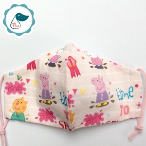 Egyedi peppa malac maszk- gyerek arcmaszk - textil szájmaszk - egészségügyi szájmaszk - mosható szájmaszk - gyerek - gyerek - Meska.hu