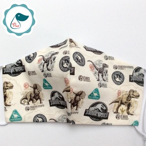 Egyedi Jurassic world mintás - kiskamasz arcmaszk - Dinós textil szájmaszk - egészségügyi szájmaszk - mosható szájmaszk - gyerek - gyerek - Meska.hu