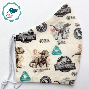 Egyedi Jurassic world mintás - kiskamasz arcmaszk - Dinós textil szájmaszk - egészségügyi szájmaszk - mosható szájmaszk - gyerek - gyerek - Meska.hu