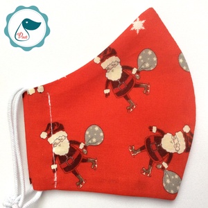 Egyedi télapós maszk - karácsonyi gyerek  arcmaszk - textil szájmaszk - egészségügyi szájmaszk - mosható szájmaszk - gyerek - gyerek - Meska.hu