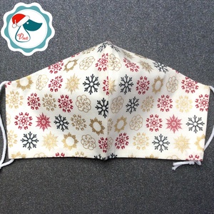 Egyedi karácsonyi krém,arany mintás maszk - felnőtt női és teenager arcmaszk - textil szájmaszk - egészségügyi szájmaszk - női - női - Meska.hu