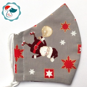 Egyedi karácsonyi maszk - mikulás  - kiskamasz arcmaszk - textil szájmaszk - egészségügyi szájmaszk - mosható szájmaszk - gyerek - gyerek - Meska.hu