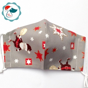 Egyedi karácsonyi maszk - mikulás  - kiskamasz arcmaszk - textil szájmaszk - egészségügyi szájmaszk - mosható szájmaszk - gyerek - gyerek - Meska.hu