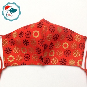 Egyedi karácsonyi arany mintás - kiskamasz szájmaszk - textil szájmaszk - egészségügyi szájmaszk - mosható szájmaszk - gyerek - gyerek - Meska.hu