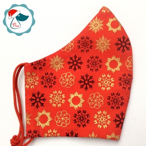 Egyedi karácsonyi arany mintás - kiskamasz szájmaszk - textil szájmaszk - egészségügyi szájmaszk - mosható szájmaszk - gyerek - gyerek - Meska.hu