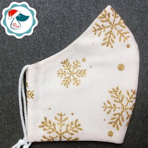 Egyedi karácsonyi arany mintás - kiskamasz szájmaszk - textil szájmaszk - egészségügyi szájmaszk - mosható szájmaszk - gyerek - gyerek - Meska.hu