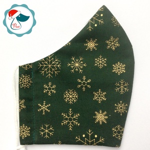 Egyedi karácsonyi arany mintás - kiskamasz szájmaszk - textil szájmaszk - egészségügyi szájmaszk - mosható szájmaszk - gyerek - gyerek - Meska.hu