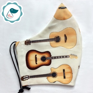  Férfi gitáros maszk -  egyedi arcmaszk - textil szájmaszk - egészségügyi szájmaszk - mosható maszk - férfi & uniszex - férfi & uniszex - Meska.hu