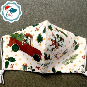 Karácsonyi -  Mikiegér mintás maszk - kiskamasz - textil arcmaszk - egészségügyi szájmaszk - mosható szájmaszk - gyerek - gyerek - Meska.hu