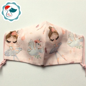 Egyedi ballerinakislány mintás maszk - gyerek textil arcmaszk - egészségügyi szájmaszk - mosható szájmaszk - gyerek - gyerek - Meska.hu