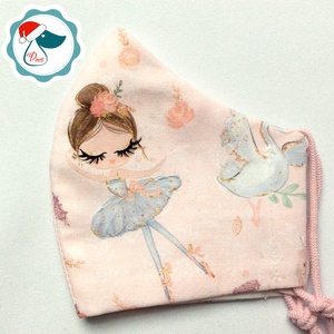 Egyedi ballerinakislány mintás maszk - gyerek textil arcmaszk - egészségügyi szájmaszk - mosható szájmaszk - gyerek - gyerek - Meska.hu