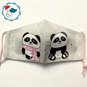 Egyedi pandamacis mintás maszk - gyerek textil arcmaszk - egészségügyi szájmaszk - mosható szájmaszk - gyerek - gyerek - Meska.hu