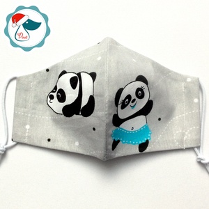 Egyedi pandamacis mintás maszk - gyerek textil arcmaszk - egészségügyi szájmaszk - mosható szájmaszk - gyerek - gyerek - Meska.hu