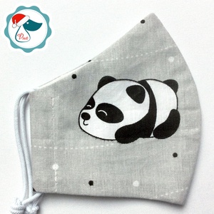 Egyedi pandamacis mintás maszk - gyerek textil arcmaszk - egészségügyi szájmaszk - mosható szájmaszk - gyerek - gyerek - Meska.hu