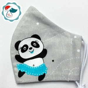 Egyedi pandamacis mintás maszk - gyerek textil arcmaszk - egészségügyi szájmaszk - mosható szájmaszk - gyerek - gyerek - Meska.hu