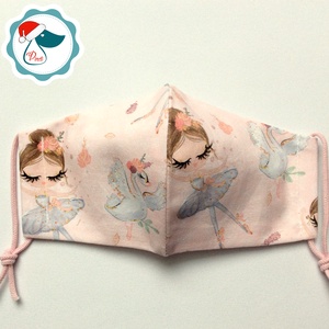 Egyedi ballerinakislány mintás maszk - gyerek textil arcmaszk - egészségügyi szájmaszk - mosható szájmaszk - gyerek - gyerek - Meska.hu
