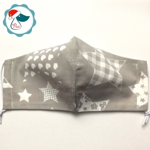 Karácsonyi csillag mintás maszk - férfi arcmaszk - textil szájmaszk - egészségügyi szájmaszk - férfi & uniszex - férfi & uniszex - Meska.hu