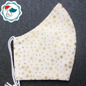 Egyedi karácsonyi arany mintás - kiskamasz szájmaszk - textil szájmaszk - egészségügyi szájmaszk - mosható szájmaszk - gyerek - gyerek - Meska.hu