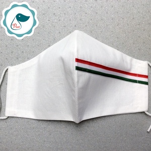  Férfi nemzeti szallagos fehér maszk -egyedi arcmaszk - textil szájmaszk - egészségügyi szájmaszk - mosható maszk - férfi & uniszex - férfi & uniszex - Meska.hu