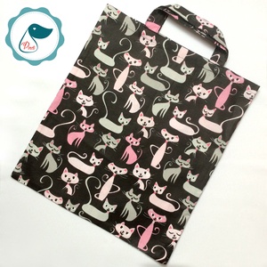 Szatyor - cicás mintás textil táska - bevásárló táska  - egyedi bevásárló szatyor - textil szatyor - mosható szatyor - táska & tok - bevásárlás & shopper táska - shopper, textiltáska, szatyor - Meska.hu