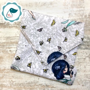 Uzsonna csomagoló - tündér mintás szendvics csomagoló - újra szalvéta - Textil szalvéta - élelmiszer biztos újreszalvéta - táska & tok - uzsonna- & ebéd tartó - szendvics csomagoló - Meska.hu