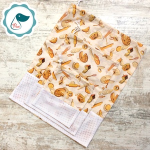 Pék sütemény mintás zsák - bevásárló textil zsák  - újra hasznósítható zsák - újra zacskó - zöldség gyümölcs zsák - táska & tok - bevásárlás & shopper táska - kenyeres zsák - Meska.hu