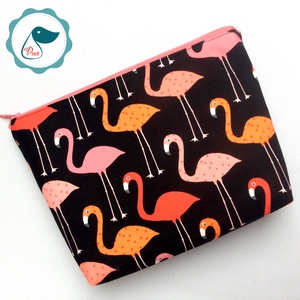 Egyedi prémium flamingó mintás nagy neszesszer - táska ki egészítő - tároló  - táska & tok - neszesszer - Meska.hu
