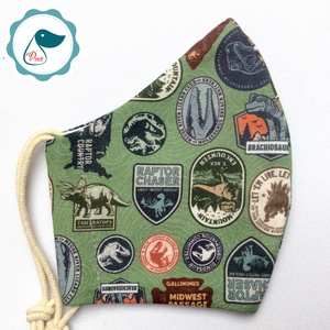Egyedi Jurassic world - gyerek szájmaszk - textil maszk - egészségügyi szájmaszk - mosható szájmaszk - gyerek - gyerek - Meska.hu