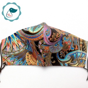 Egyedi exluziv arany,mintás textil - felnőtt női és teenager arcmaszk - keleti motívumok - egészségügyi szájmaszk - női - női - Meska.hu