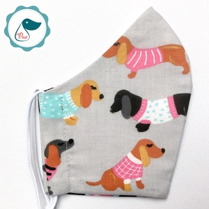 Egyedi  tacskó mintás maszk - kiskamasz arcmaszk - textil arcmaszk - egészségügyi maszk - mosható szájmaszk - női - női - Meska.hu
