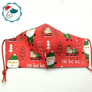 Karácsonyi   mikulás mintás maszk - férfi arcmaszk - prémium textil szájmaszk - egészségügyi szájmaszk - férfi & uniszex - férfi & uniszex - Meska.hu